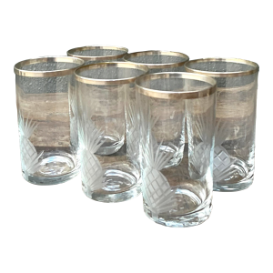 Vintage Etched Pineapple Glasses - Set of 6