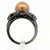 Metal 18k White Gold Black Rhodium Gold Pearl & Chocolate Diamond Ring Size 5.25 For Sale - Image 7 of 10