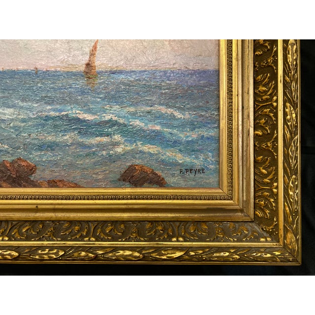 Mediterranean Seascape, 1960s, Oil on Canvas, Framed For Sale - Image 9 of 13