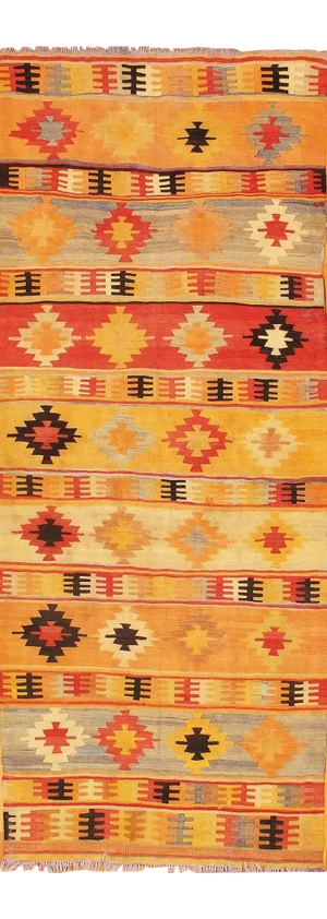 Mid-20th Century Turkish Kilim Rug - 3'6" X 8'1"
