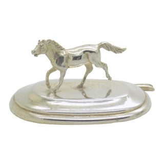 Vintage Italian Handmade Genuine Silver Horse Place Card Holder Made in Florence (Tuscany) For Sale