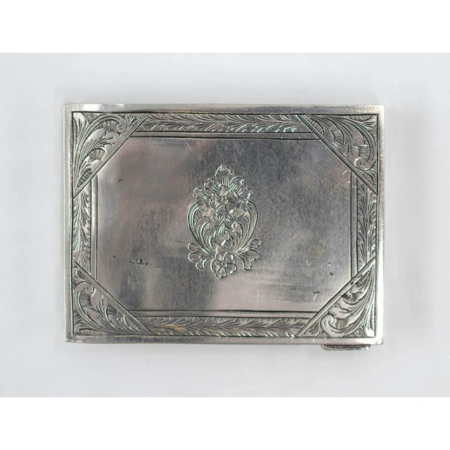 Vintage Art Nouveau Silver Powder Case, Italy, 20th Century For Sale - Image 4 of 6