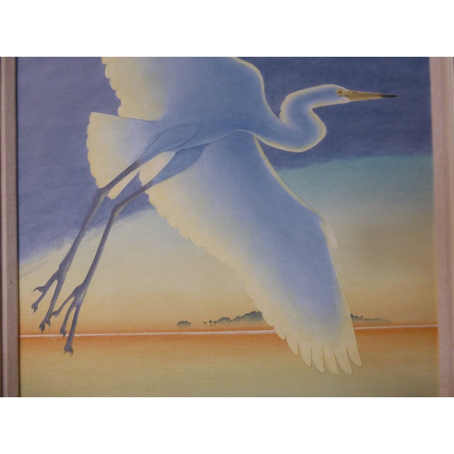 A Pair of Paintings on Canvas of Great White Heron by Kathy Strong 2011 For Sale In Panama City, FL - Image 6 of 8