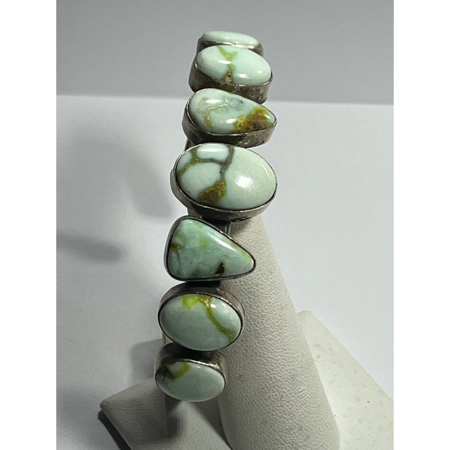 1990s Spectacular Sam Lewis Navajo Native American Turquoise Cuff For Sale In South Bend - Image 6 of 6