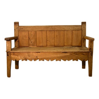 19th Century Rustic Alder Wood Bench For Sale
