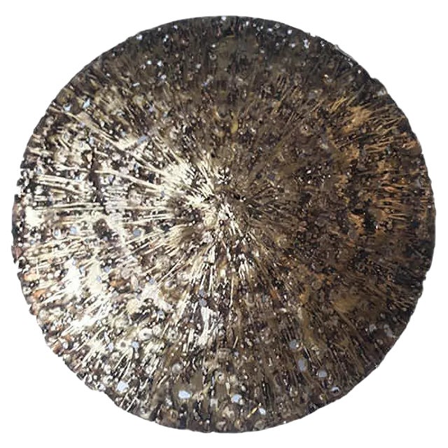 Vintage Perforated Brass Disc Sconce For Sale