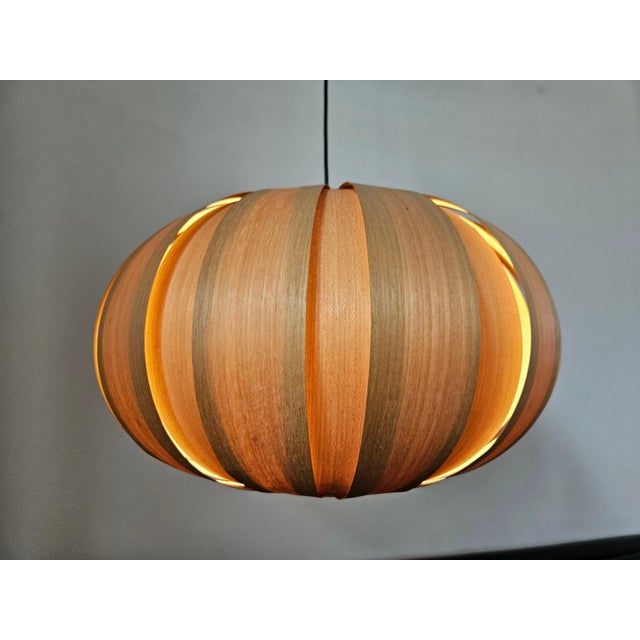 Large Mid-Century Veneer Pendant, Denmark, 1960s For Sale - Image 11 of 14