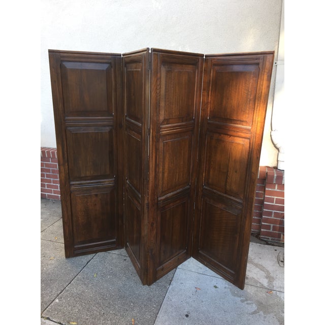 Solid Oak Room Divider Screen Chairish