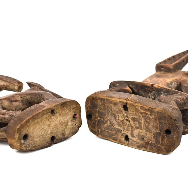 Wood Early 20th Century Bamana Chi Wara Antelope Headcrest Pair Mali For Sale - Image 7 of 7