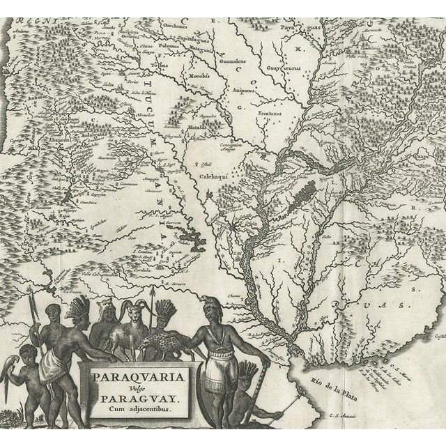 Antique Map of Paraguay by A. Montanus, 1671 For Sale - Image 3 of 5