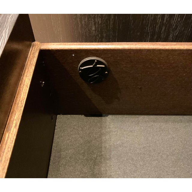 Modern Art Deco Style Espresso Finished Wood Sunburst Armoire For Sale In Atlanta - Image 6 of 11