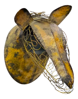Late 20th Century Large Industrial Hammered Metal Hyena Bust Wall Sculpture