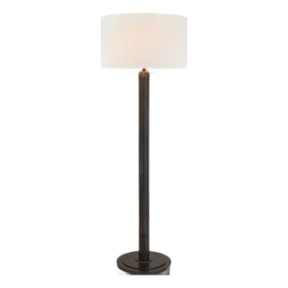 Thomas O'Brien by Visual Comfort Signature Longacre Floor Lamp in Bronze with Linen Shade For Sale