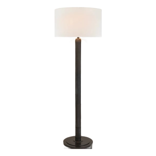 Thomas O'Brien by Visual Comfort Signature Longacre Floor Lamp in Bronze with Linen Shade For Sale