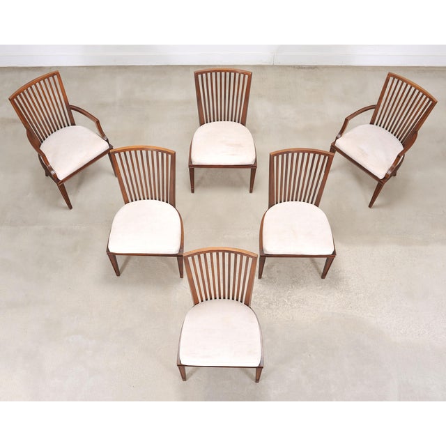 Neoclassical Set of Six Barbara Barry for Baker Spindle Back Dining Chairs For Sale - Image 3 of 18