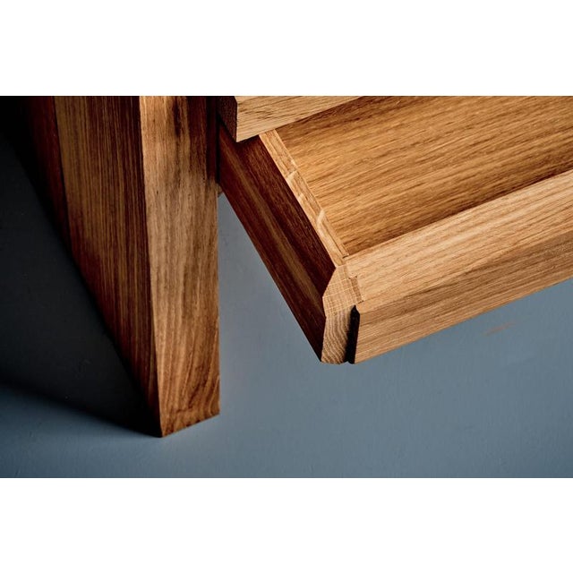 T38 Bedside Tables in Oak attributed to Pierre Chapo, 2010, Set of 2 For Sale - Image 9 of 15