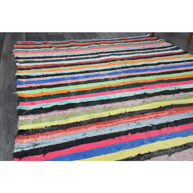 Vintage Turkish Oushak Handmade Wool Cotton Beige Kilim Runner For Sale In San Francisco - Image 6 of 11