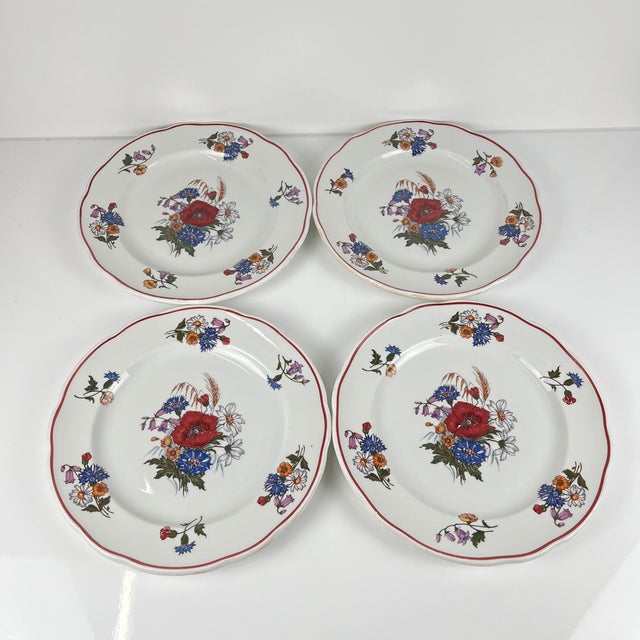 Vintage Agreste Dinner Plates from Sarreguemines, 1980s, Set of 4 For Sale - Image 3 of 9