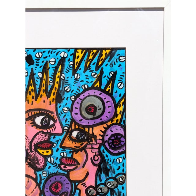 Richard Fluhr "How Old Are You?" Contemporary Colorful Pink and Blue Figurative Abstract, 2014 For Sale - Image 4 of 9
