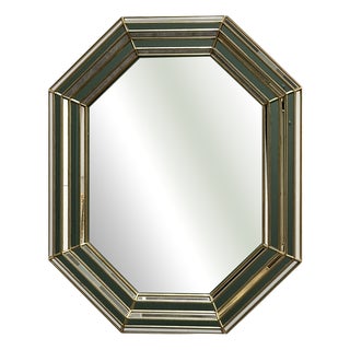 Large Octagonal Wall Mirror in Layered Mirrored Glass witl Gilt Accents from Deknudt For Sale
