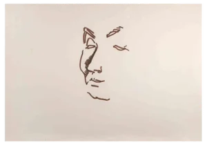 Reynold Arnould, Portrait, Marker Drawing, 1970