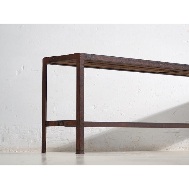Long Metal Bench, 1920s For Sale - Image 9 of 10