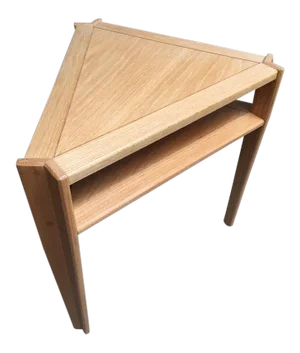 Studio-Crafted Triangular Two-Tier Side Table – Sculptural Modern, Los Angeles, 1990s