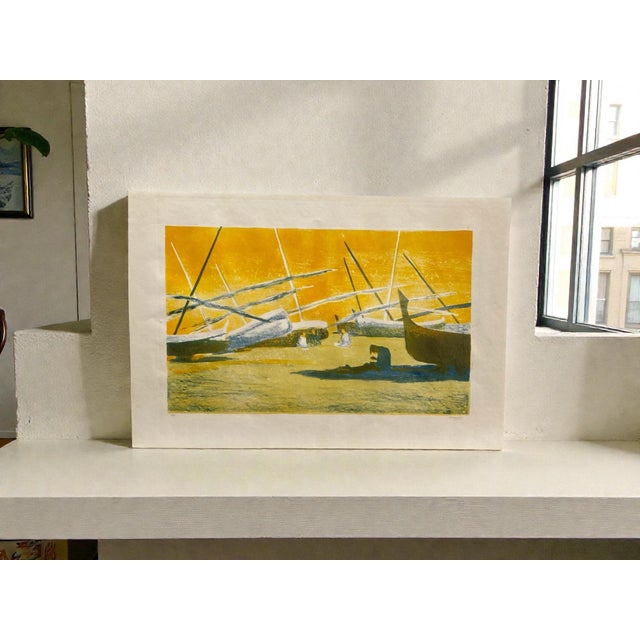Enid Chauvin, Spanish Beach, Colour Lithograph, 1970s For Sale - Image 14 of 15