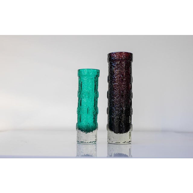 Glass Vases by Aladin for Riihimäen Lasi, Set of 2 For Sale - Image 9 of 13