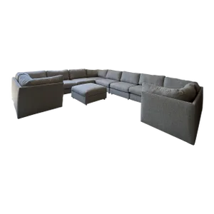 Newly Upholstered Mid Century Modern Modular Rectangular Sectional