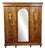 Large Antique Mahogany Wardrobe with Mirror, 1890s For Sale