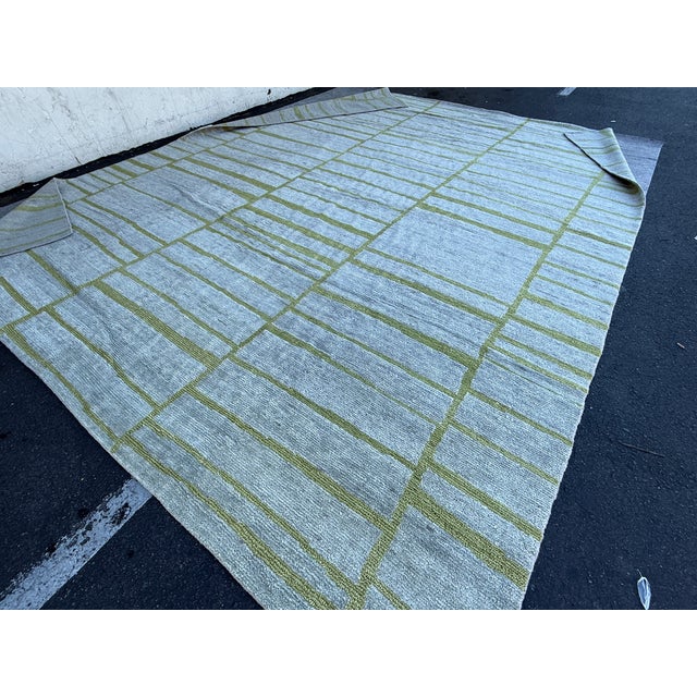 12ft X 15ft Stark Abstract Stipe Area Rug With Fika Weave For Sale - Image 13 of 18