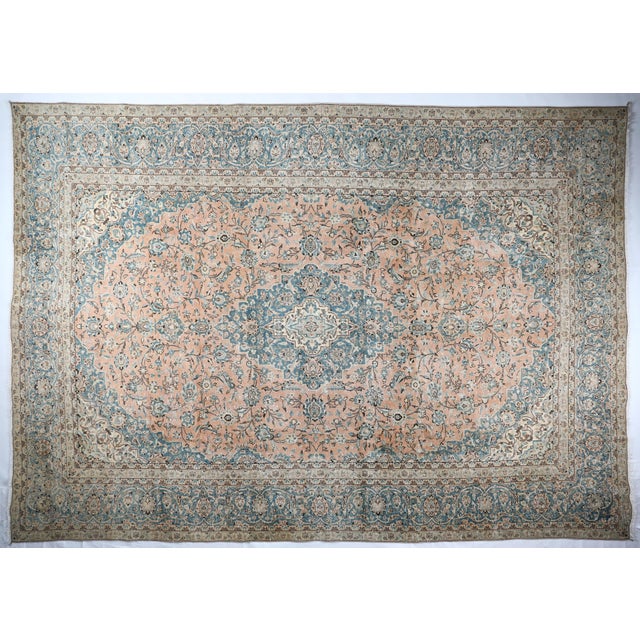 Vintage Persian Tabriz Rug – Pastel Floral Medallion Elegance Elevate your space with this exquisite vintage Persian...