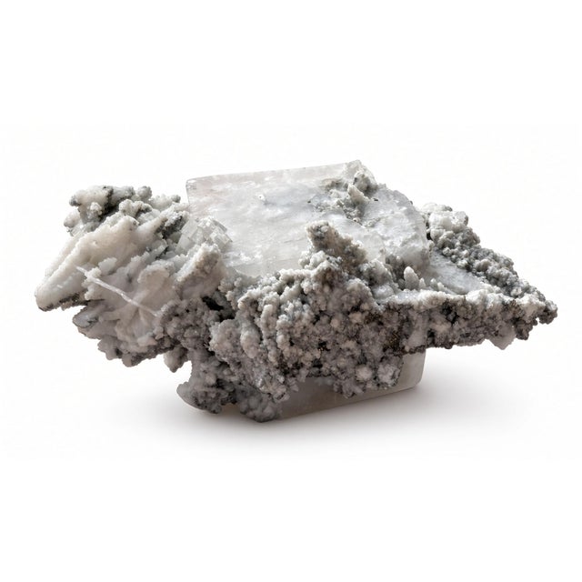 Contemporary Large Natural Fluorite Cube Crystal Specimen With Pyrite & Calcite Matrix For Sale - Image 3 of 15
