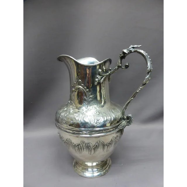 19th-Century Silver-Plated Ewer and Basin, Set of 2 For Sale - Image 10 of 12