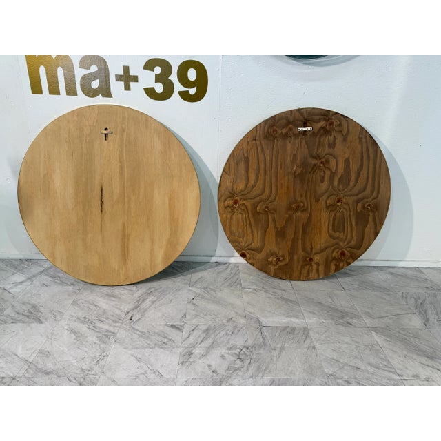 Metal Pair of Italian Large Round Brass Framed Wall Mirrors, 1950s For Sale - Image 7 of 8