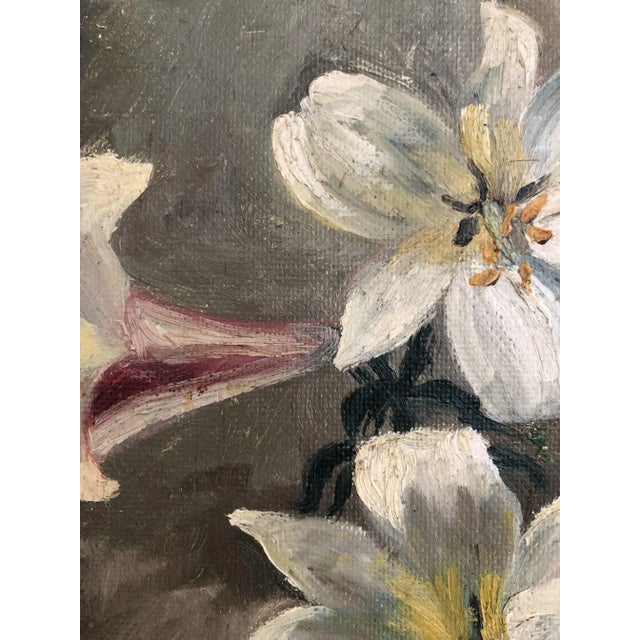 Janebé Weber, Nature morte aux lys, 1937, Oil on Wood, Framed For Sale - Image 6 of 10