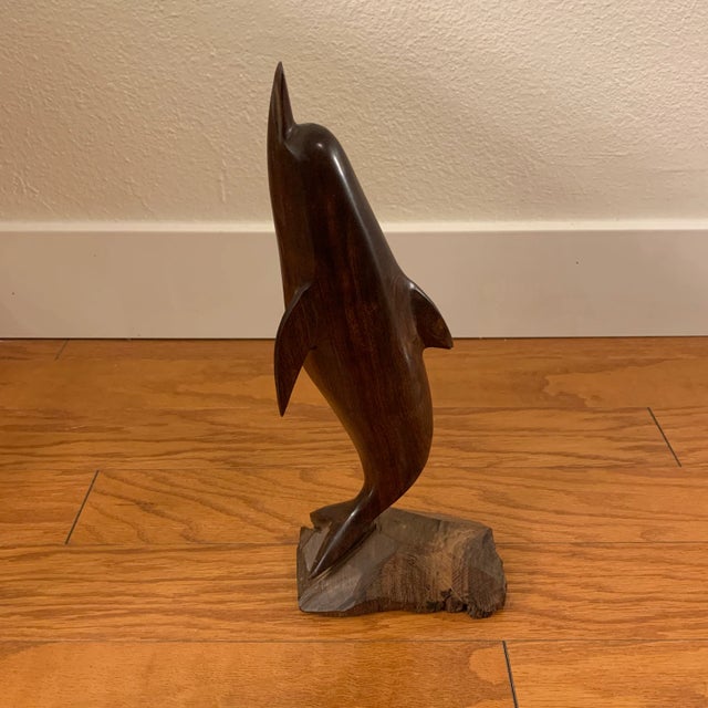 1970s Vintage Ironwood Dolphin Sculpture For Sale - Image 13 of 13