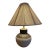 Signed Bruno Gambone 1970s Sculptural Mid-Century Modern Bruno Gambone Two-Tone Ceramic Table Lamp With Original String Shade For Sale