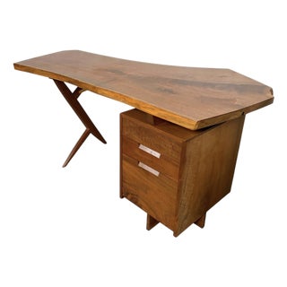 Late 20th Century Mira Nakashima 'Conoid' Walnut Desk Signed For Sale