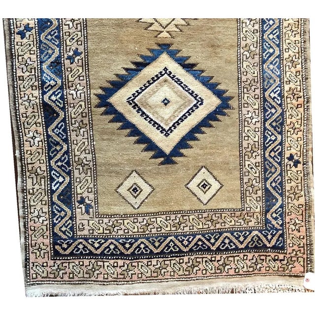 Antique Camel Hair Heriz Runner For Sale - Image 4 of 8