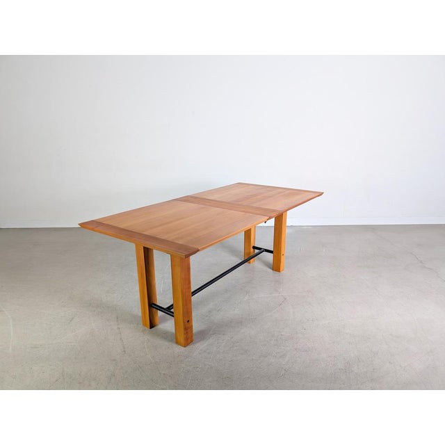 Wood Large Country Style Beech Dining Table For Sale - Image 7 of 11