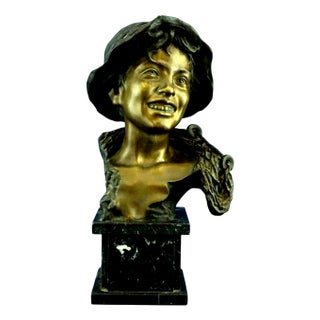 Bronze Bust Sculpture of a Young Fisherman by Vincenzo Cinque, Italy For Sale