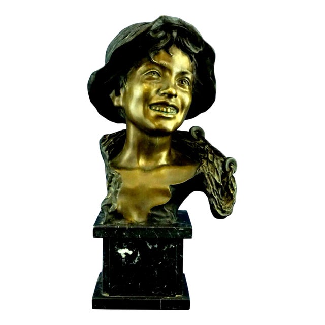 Bronze Bust Sculpture of a Young Fisherman by Vincenzo Cinque, Italy For Sale