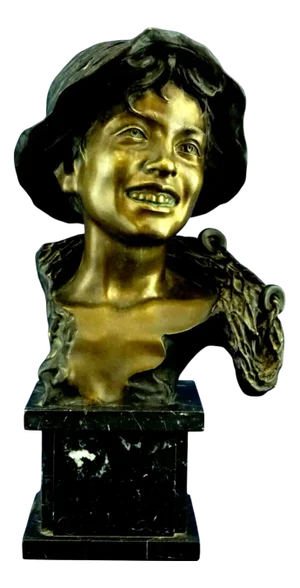 Bronze Bust Sculpture of a Young Fisherman by Vincenzo Cinque, Italy