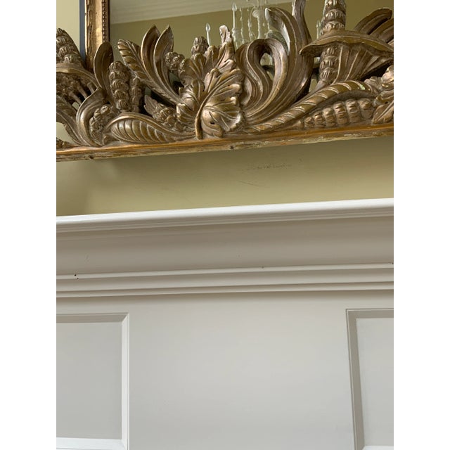 Gold French Vintage Large Architectural Gilt Pediment Overdoor For Sale - Image 8 of 13