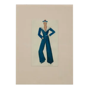 1980s Mare Yachting Attire Gouache Illustration Painting
