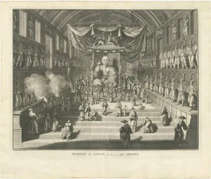B. Picart, Illustration of a Temple in Japan with Religious Idols, 1726, Print
