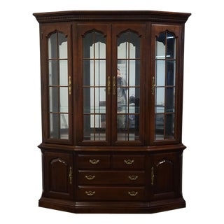 Thomasville Furniture Collector's Cherry 65" Buffet W. Lighted Display China Cabinet 10121-425 / 10121-426 For Sale