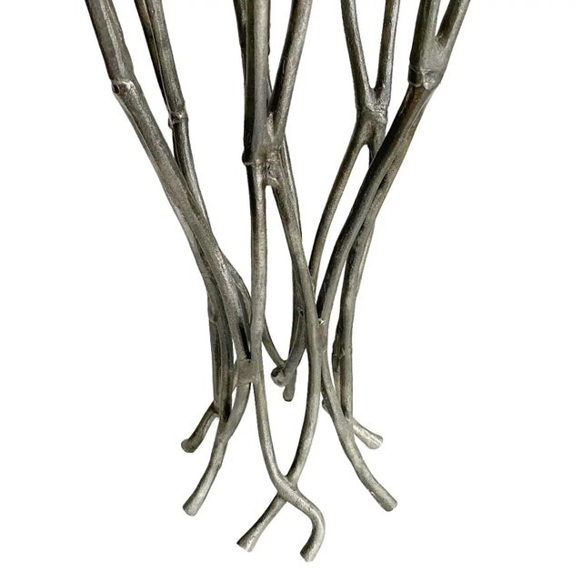 1970s Aluminum Candelabra Tree Roots Brutalist Tall Floor Multi Candle Holder For Sale - Image 5 of 7
